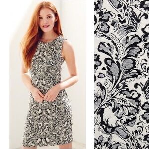 J. McLaughlin Darcy Damask Print Jacquard
Sleeveless Crewneck Dress Large